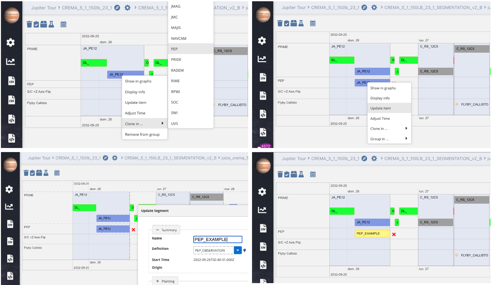 Example on how to generate an observation from a segment in the SHT Timeline Tool.